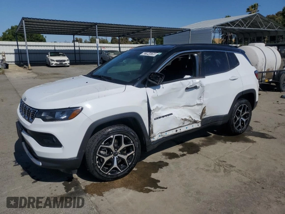 2025 Jeep Compass Limited with VIN 3C4NJDCN8ST525816, listed as a Copart auction lot 62394535 with 20,865 mi miles and Clean title. Bid and sale history available at DreamBid. Image 1.