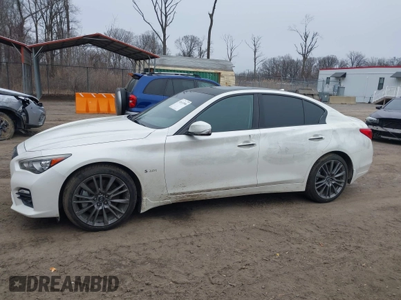 2016 Infiniti Q50 3.0t Red Sport 400 with VIN JN1FV7AR5GM450606, listed as a IAAI auction lot 41614906 with 108,187 mi miles. Bid and sale history available at carsss.com. Image 14.