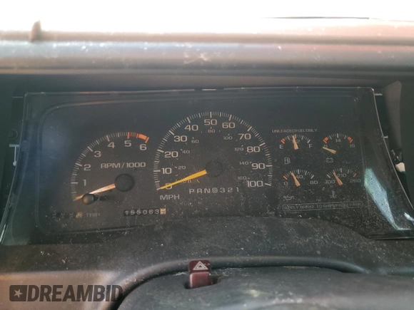 1996 Chevrolet Suburban with VIN 1GNEC16RXTJ391298, listed as a Copart auction lot 65437144 with 155,063 mi miles and Salvage Title. Bid and sale history available at carsss.com. Image 9.