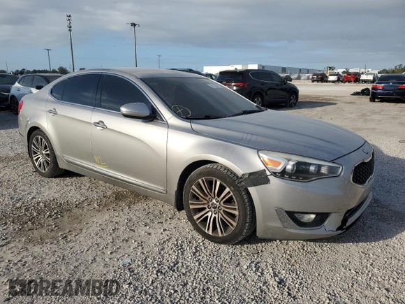 2014 Kia Cadenza Premium with VIN KNALN4D70E5129232, listed as a Copart auction lot 76173074 with 135,856 mi miles and Salvage Title. Bid and sale history available at carsss.com. Image 4.