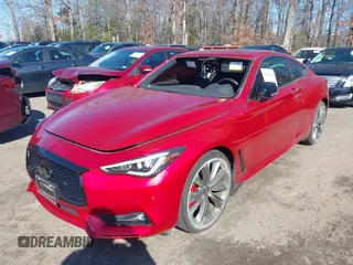 2021 Infiniti Q60 Red Sport 400 with VIN JN1FV7LL8MM560392, listed as a IAAI auction lot 41548964 with 14,057 mi miles and . Bid and sale history available at DreamBid. Image 2.