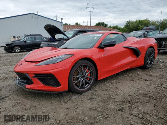 2023 Chevrolet Corvette 2LT with VIN 1G1YB3D4XP5122883, listed as a Copart auction lot 53987824 with 4,388 mi miles and Salvage Title. Bid and sale history available at carsss.com. Image 1.