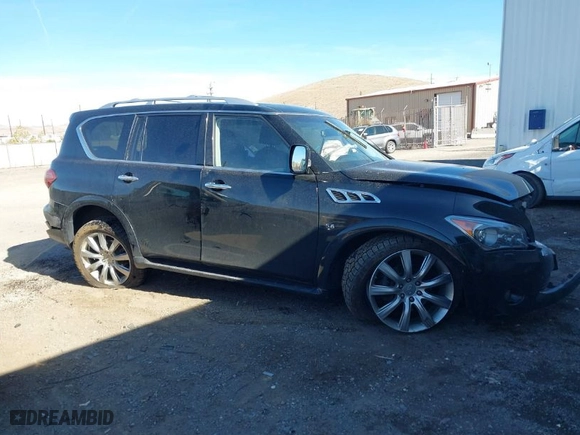 2014 Infiniti QX80 with VIN JN8AZ2NC8E9351691, listed as a IAAI auction lot 41641615 with 1 mi miles. Bid and sale history available at carsss.com. Image 12.
