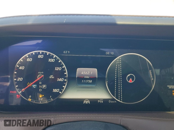 2019 Mercedes-Benz S 560 with VIN WDDUG8DB1KA477630, listed as a Copart auction lot 56252885 with 111,758 mi miles and Salvage title. Bid and sale history available at DreamBid. Image 9.