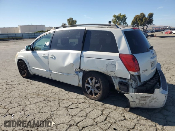 2006 Nissan Quest S Special Edition z VIN 5N1BV28U86N103414, wystawiony jako Copart lot #56344695 z przebiegiem 3 318 mil mil oraz Szkoda całkowita • Salvage title. Historia ofert i sprzedaży dostępna na DreamBid. Obrazek 2.
