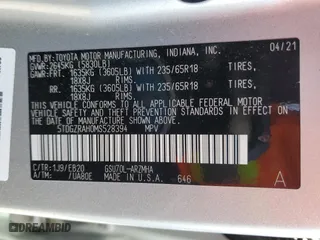 2021 Toyota Highlander XLE with VIN 5TDGZRAH0MS528394, listed as a Copart auction lot 49130275 with 67,167 mi miles and Salvage Title. Bid and sale history available at carsss.com. Image 13.