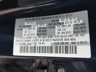 2022 Mazda CX-30 S with VIN 3MVDMBAL8NM411739, listed as a IAAI auction lot 41668265 with 34,964 mi miles and . Bid and sale history available at carsss.com. Image 9.