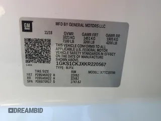 2019 GMC Yukon Denali with VIN 1GKS1CKJXKR220567, listed as a Copart auction lot 77388704 with 38,955 mi miles and Non Repairable. Bid and sale history available at carsss.com. Image 14.