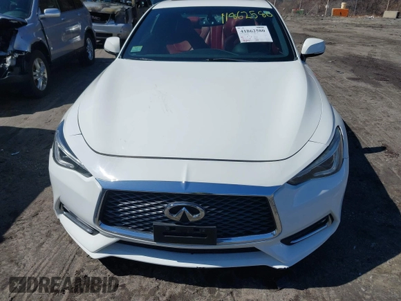 2017 Infiniti Q60 Red Sport 400 with VIN JN1FV7ELXHM701112, listed as a IAAI auction lot 41862580 with 89,385 mi miles and . Bid and sale history available at carsss.com. Image 12.