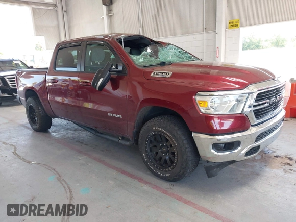 2021 Ram 1500 Lone Star z VIN 1C6SRFFT9MN676871, wystawiony jako IAAI lot #42344073 z przebiegiem 38 160 mil mil oraz . Historia ofert i sprzedaży dostępna na DreamBid. Obrazek 1.