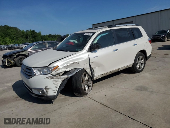 2012 Toyota Highlander Limited with VIN 5TDDK3EH4CS157298, listed as a Copart auction lot 55071475 with 169,477 mi miles and Salvage title. Bid and sale history available at DreamBid. Image 1.