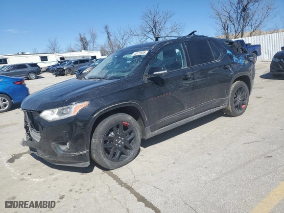 2021 Chevrolet Traverse Premier with VIN 1GNEVKKW6MJ246353, listed as a Copart auction lot 48122825 with 13,580 mi miles and Salvage Title. Bid and sale history available at carsss.com. Image 1.
