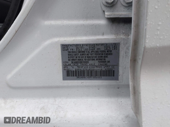 2021 Nissan Sentra SV with VIN 3N1AB8CV2MY306555, listed as a IAAI auction lot 41717581 with 63,198 mi miles and . Bid and sale history available at DreamBid. Image 9.