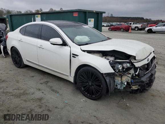 2015 Kia Cadenza Premium with VIN KNALN4D76F5191039, listed as a Copart auction lot 80936574 with 135,299 mi miles and Salvage Title. Bid and sale history available at carsss.com. Image 4.
