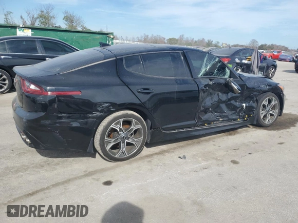 2020 Kia Stinger GT-Line with VIN KNAE15LA6L6083307, listed as a Copart auction lot 42766605 with 52,767 mi miles and Salvage Title. Bid and sale history available at DreamBid. Image 3.