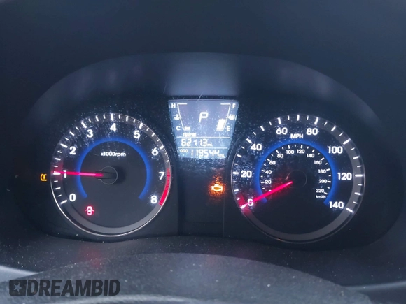 2014 Hyundai Accent SE with VIN KMHCU5AE0EU169214, listed as a IAAI auction lot 41925749 with 119,544 mi miles. Bid and sale history available at carsss.com. Image 7.