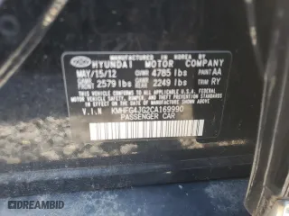 2012 Hyundai Azera with VIN KMHFG4JG2CA169990, listed as a Copart auction lot 72522634 with 174,356 mi miles and Salvage Title. Bid and sale history available at carsss.com. Image 12.