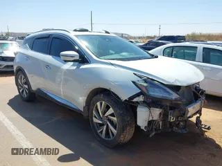 2019 Nissan Murano Platinum with VIN 5N1AZ2MJ0KN141340, listed as a IAAI auction lot 42007549 with 101,002 mi miles and . Bid and sale history available at DreamBid. Image 1.