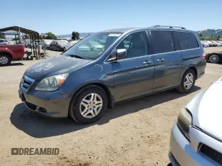 2006 Honda Odyssey EX-L z VIN 5FNRL38636B427479, wystawiony jako Copart lot #60730725 z przebiegiem 119 209 mil mil oraz Szkoda całkowita • Salvage title. Historia ofert i sprzedaży dostępna na DreamBid. Obrazek 1.