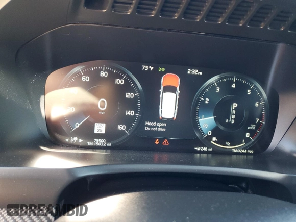 2017 Volvo XC90 R-Design with VIN YV4A22PM0H1182062, listed as a Copart auction lot 72751544 with 75,500 mi miles and Salvage Title. Bid and sale history available at carsss.com. Image 9.