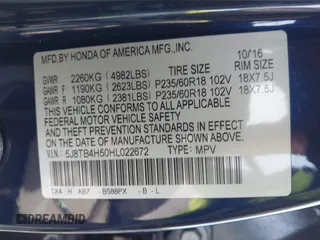 2017 Acura RDX Technology with VIN 5J8TB4H50HL022672, listed as a IAAI auction lot 41932109 with 51,929 mi miles and . Bid and sale history available at DreamBid. Image 9.