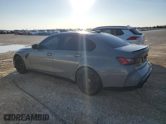 2023 BMW M3 Competition xDrive with VIN WBS43AY08PFN45012, listed as a Copart auction lot 77411184 with 23,413 mi miles and Non repairable. Bid and sale history available at DreamBid. Image 2.