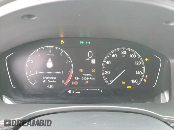 2024 Honda Civic Sport with VIN 2HGFE2F53RH592613, listed as a Copart auction lot 56556885 with 10,849 mi miles and Salvage title. Bid and sale history available at DreamBid. Image 9.