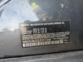 2020 BMW 3 Series M340i xDrive with VIN WBA5U9C02LFH17348, listed as a Copart auction lot 45452545 with 56,869 mi miles and Salvage Title. Bid and sale history available at DreamBid. Image 12.