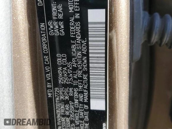 2013 Volvo XC70 3.2L with VIN YV4940BZ0D1147729, listed as a Copart auction lot 42280895 with Not Provided miles and Salvage Title. Bid and sale history available at DreamBid. Image 16.