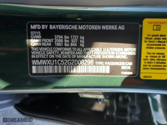 2016 MINI Cooper Hardtop 4 Door with VIN WMWXU1C52G2D08298, listed as a Copart auction lot 78074754 with 79,607 mi miles and Salvage Title. Bid and sale history available at carsss.com. Image 15.