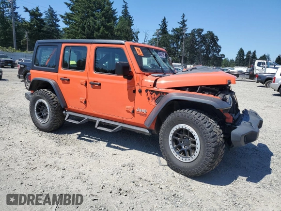 2018 Jeep Wrangler Unlimited Sport с VIN 1C4HJXDG8JW183775, выставлен на аукционе Copart как лот 64964175 с пробегом Не указан миль и Списание • Salvage title. История ставок и продаж доступна на DreamBid. Изображение 4.