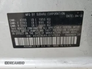 2018 Subaru Impreza Limited z VIN 4S3GTAU66J3741554, wystawiony jako Copart lot #53670825 z przebiegiem 93 308 mil mil oraz Szkoda całkowita • Salvage title. Historia ofert i sprzedaży dostępna na DreamBid. Obrazek 15.
