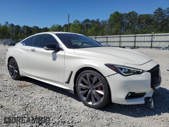 2022 Infiniti Q60 Red Sport 400 with VIN JN1FV7LL5NM680572, listed as a Copart auction lot 49444544 with 36,374 mi miles and Salvage title. Bid and sale history available at DreamBid. Image 4.
