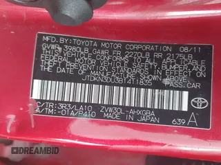 2011 Toyota Prius I with VIN JTDKN3DU3B1411835, listed as a IAAI auction lot 42015181 with 205,744 mi miles and . Bid and sale history available at DreamBid. Image 9.