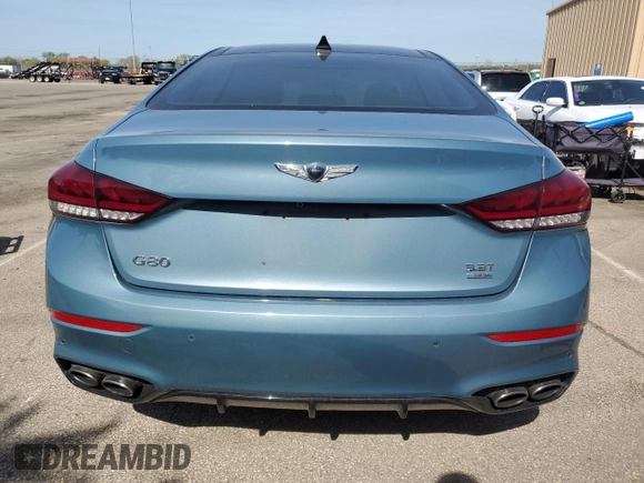 2018 Genesis G80 Sport with VIN KMHGN4JB0JU225029, listed as a Copart auction lot 53873475 with 93,213 mi miles and Salvage title. Bid and sale history available at DreamBid. Image 6.