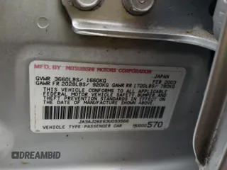 2003 Mitsubishi Lancer ES with VIN JA3AJ26E63U093568, listed as a Copart auction lot 65757434 with 99,906 mi miles and Salvage Title. Bid and sale history available at carsss.com. Image 12.