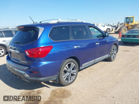 2017 Nissan Pathfinder Platinum with VIN 5N1DR2MN7HC682843, listed as a IAAI auction lot 42668614 with 86,880 mi miles and . Bid and sale history available at DreamBid. Image 4.