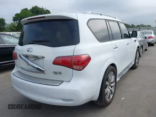 2011 Infiniti QX56 7-passenger with VIN JN8AZ2NF7B9000101, listed as a IAAI auction lot 42004965 with 214,069 mi miles and . Bid and sale history available at DreamBid. Image 4.