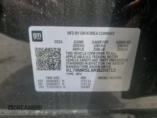 2024 Chevrolet TrailBlazer LT with VIN KL79MRSL6RB204713, listed as a Copart auction lot 53263845 with 0 mi miles and Clean Title. Bid and sale history available at carsss.com. Image 13.