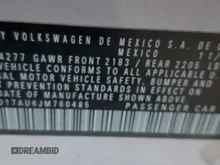 2018 Volkswagen Golf SportWagen S with VIN 3VWD17AU6JM760485, listed as a Copart auction lot 65087914 with 73,357 mi miles and Salvage Title. Bid and sale history available at carsss.com. Image 12.