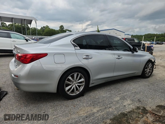 2014 Infiniti Q50 Premium with VIN JN1BV7AP4EM671611, listed as a Copart auction lot 63698505 with 134,904 mi miles and Salvage title. Bid and sale history available at DreamBid. Image 3.