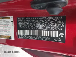 2009 Toyota Corolla z VIN JTDBL40E299070028, wystawiony jako IAAI lot #42684280 z przebiegiem 126 456 mil mil oraz . Historia ofert i sprzedaży dostępna na DreamBid. Obrazek 9.