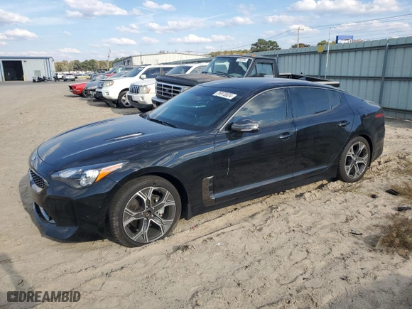 2021 Kia Stinger GT-Line with VIN KNAE15LA6M6088735, listed as a Copart auction lot 76973824 with 68,419 mi miles and Salvage Title. Bid and sale history available at carsss.com. Image 1.