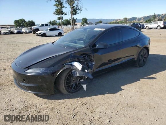 2025 Tesla Model 3 Long Range с VIN 5YJ3E1EB5SF941172, выставлен на аукционе Copart как лот 58968915 с пробегом 2 591 миль миль и Списание • Salvage title. История ставок и продаж доступна на DreamBid. Изображение 1.