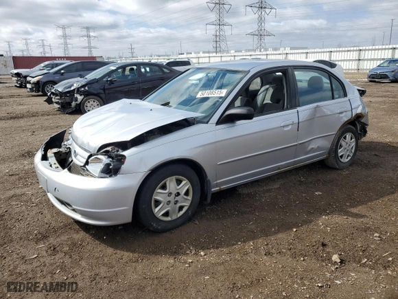 2003 Honda Civic LX with VIN 2HGES16633H603530, listed as a Copart auction lot 50108515 with 0 mi miles and Salvage Title. Bid and sale history available at carsss.com. Image 1.