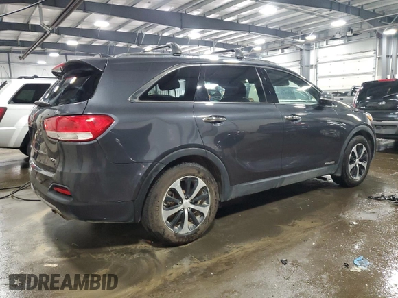 2018 Kia Sorento EX z VIN 5XYPHDA58JG422604, wystawiony jako Copart lot #60475255 z przebiegiem 100 018 mil mil oraz Szkoda całkowita • Salvage title. Historia ofert i sprzedaży dostępna na DreamBid. Obrazek 3.