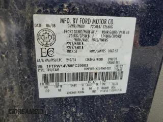 2008 Ford F-150 XLT z VIN 1FTPW14V58FC29503, wystawiony jako Copart lot #61411085 z przebiegiem 141 079 mil mil oraz Szkoda całkowita • Salvage title. Historia ofert i sprzedaży dostępna na DreamBid. Obrazek 12.