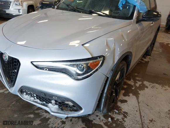 2020 Alfa Romeo Stelvio Sport with VIN ZASPAKAN7L7C97725, listed as a IAAI auction lot 41627878 with 43,523 mi miles. Bid and sale history available at carsss.com. Image 6.