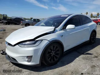 2020 Tesla Model X Long Range with VIN 5YJXCAE26LF283466, listed as a Copart auction lot 44362813 with 91,690 mi miles. Bid and sale history available at carsss.com. Image 1.
