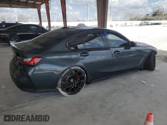 2024 BMW M3 Competition xDrive with VIN WBS43AY01RFS01430, listed as a Copart auction lot 53973245 with 6,584 mi miles and Salvage title. Bid and sale history available at DreamBid. Image 3.
